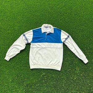 Vintage Long Sleeve Suede Polo Shirt Size: Large